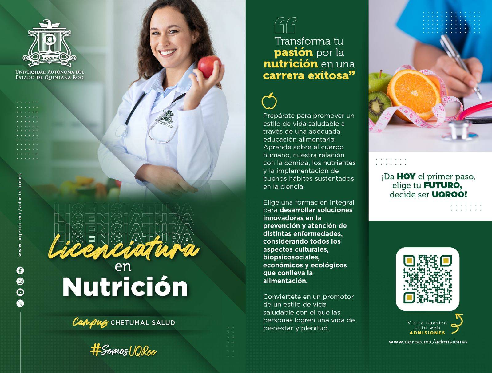 Flyer Licenciatura  en Nutrición
