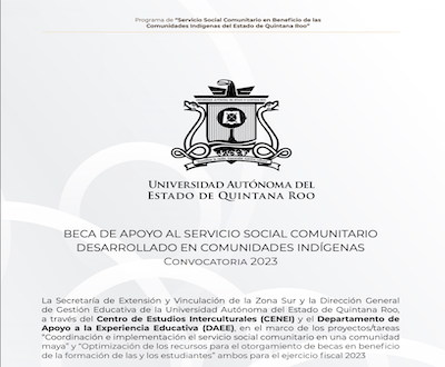 BECA DE APOYO AL SERVICIO SOCIAL COMUNITARIO DESARROLLADO EN COMUNIDADES INDÍGENAS