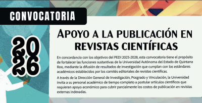 Banner de APOYO A LA PUBLICACIÓN EN REVISTAS CIENTÍFICAS