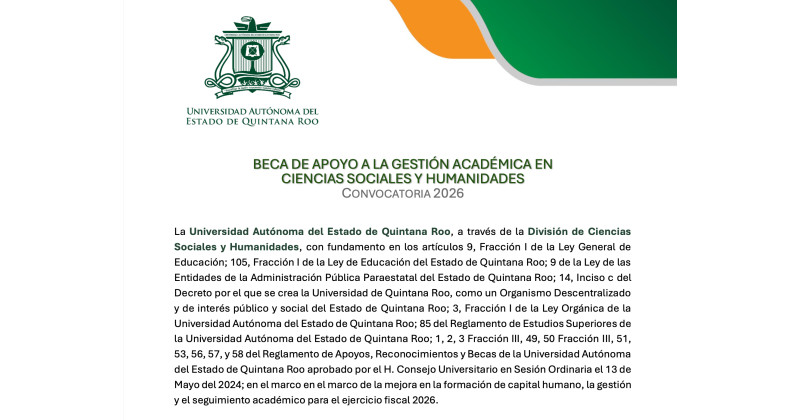 Banner de Beca de Apoyo a la Gestión Académica en Ciencias Sociales y Humanidades | Convocatoria 2026