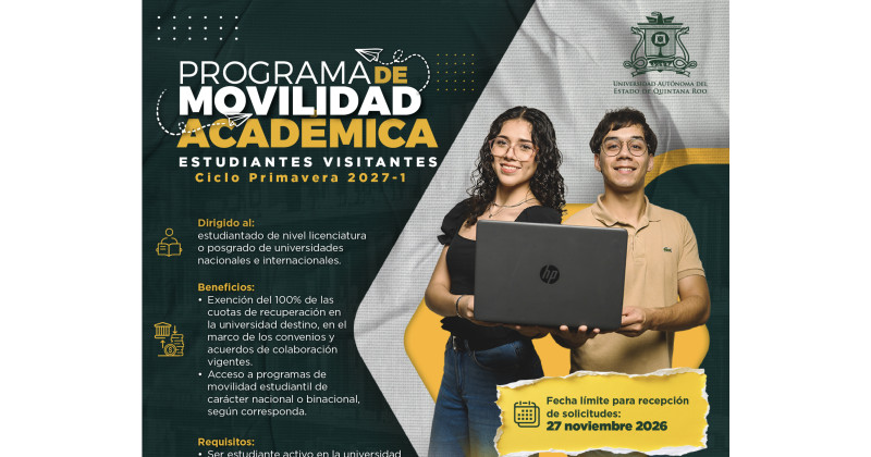 Banner de Programa de Movilidad Académica Estudiantes Visitantes Primavera 2027