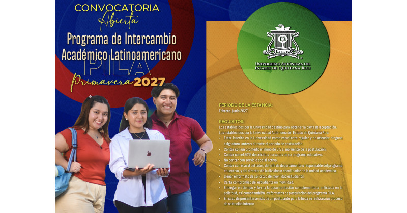 Banner de Programa de Intercambio Académico Latinoamericano  PILA Primavera 2027